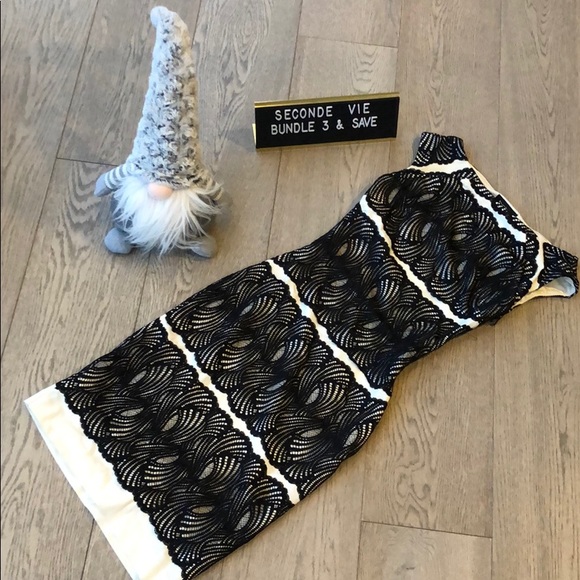 Black and white lace Bebe party dress - Picture 1 of 4